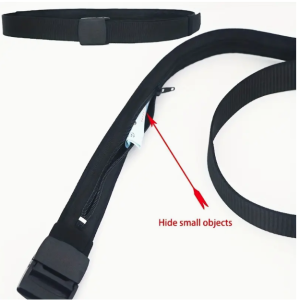 Belt with hidden wallet zipper