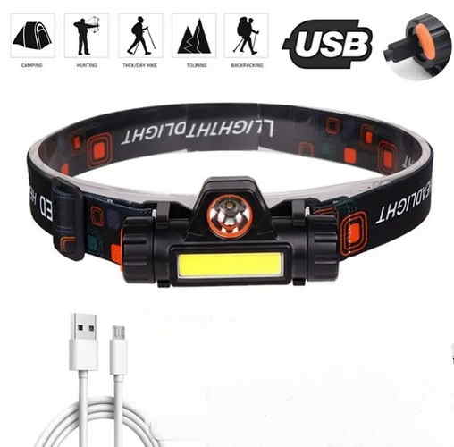 Rechargeble Head Lamp - USB , COB