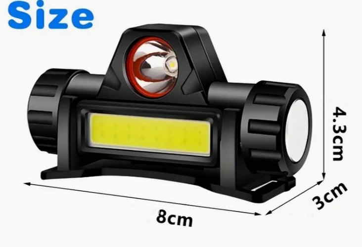 Rechargeble Head Lamp - USB , COB